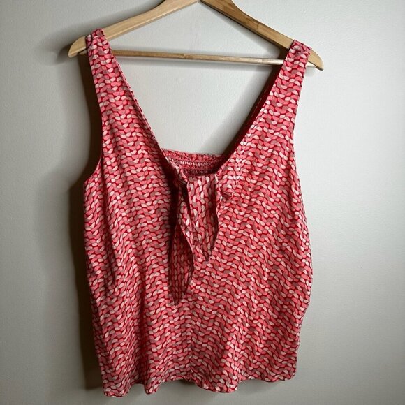 Anthropologie‎ Maeve Verena Tie Front Sleeveless Top Size Medium Pink/Red Boho - Picture 2 of 11